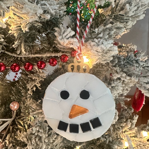 Other - Handmade Mosaic Snowman Christmas Ornament